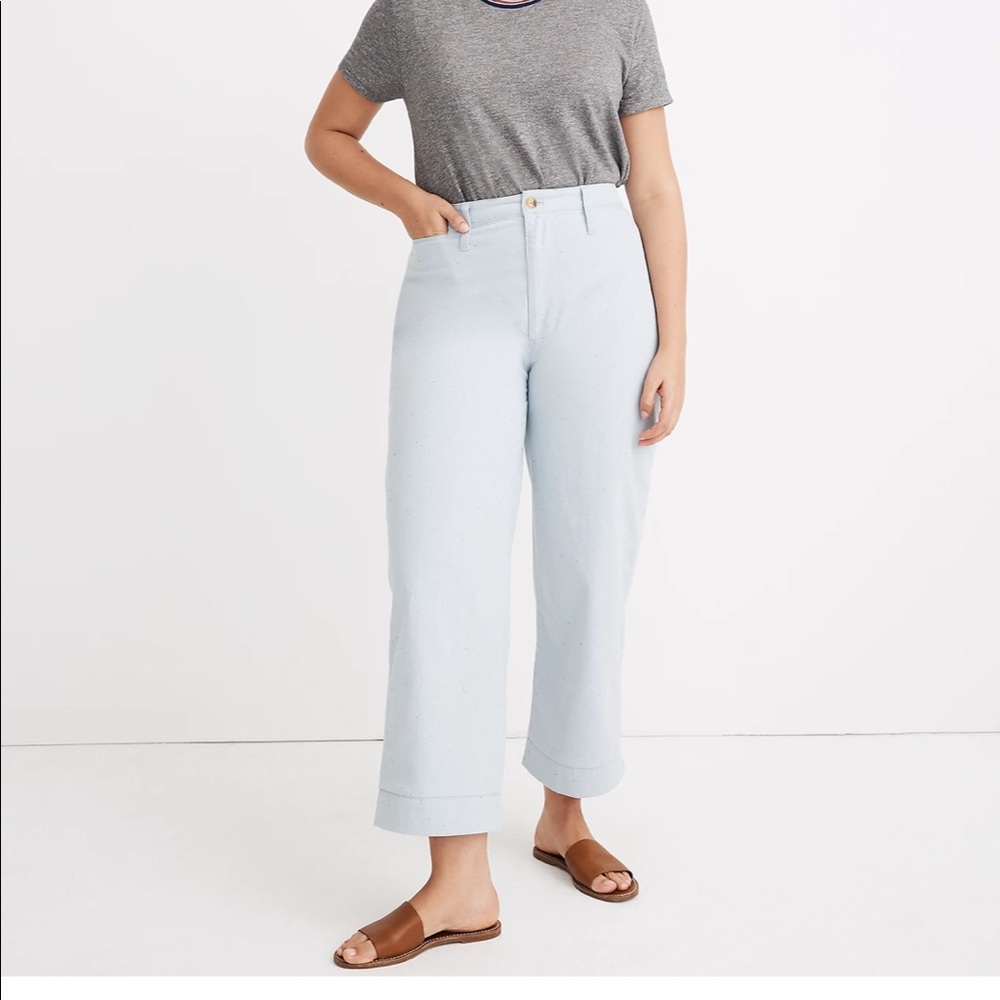 Madewell Slim Emmett wide-leg crop pant in speckle size 34